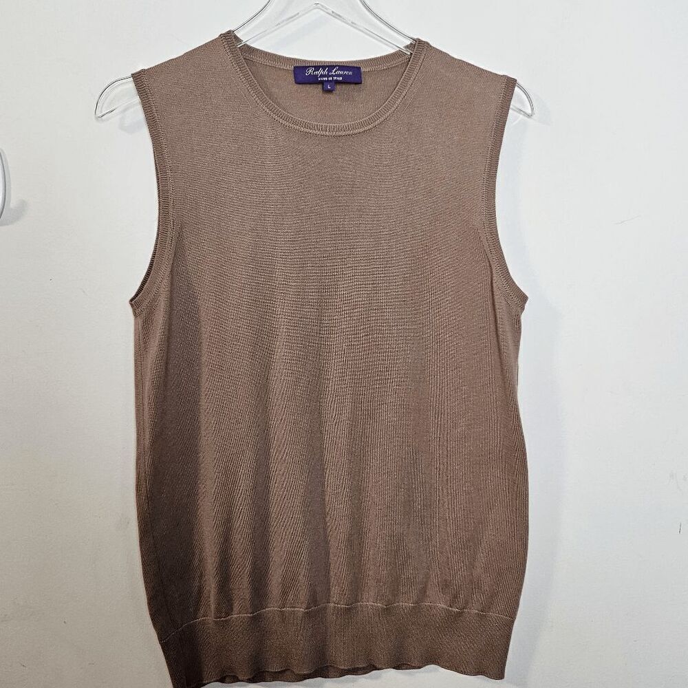 Ralph Lauren Sleeveless Cashmere Tank Top Women's Brown Size Large